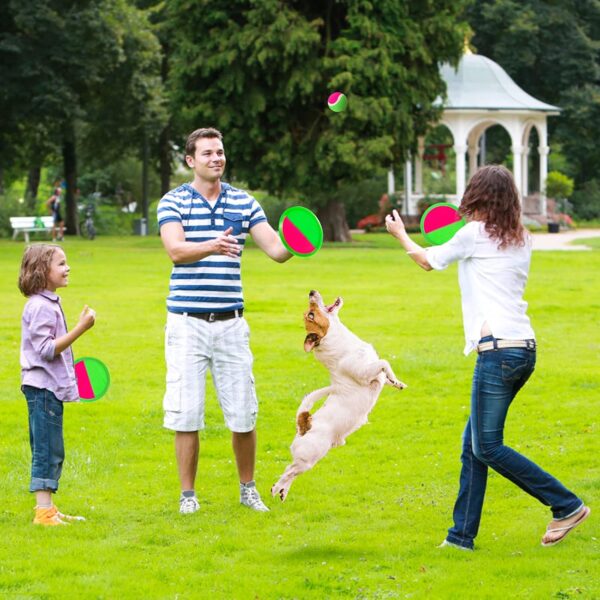 Outside Toys for Kids Ages 4-8 - Toss and Catch Ball Set, Kids Outdoor Games Yard Games for Kids and Adults with 6 Paddles and 3 Balls Toys for 3 4 5 6 7 8 Year Old Boys Girls Birthday - Image 6