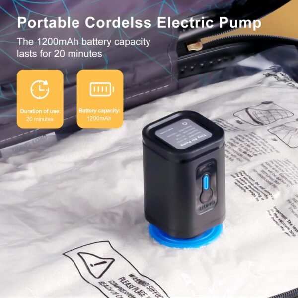 Travel Vacuum Bags with Prtable Electric Pump (Combo 6 Pack),Vacuum Seal Bags for Clothing,Space Saver Vacuum Storage Bags,Vacuum Travel Bags for Luggage,Travel Essentials - Image 4