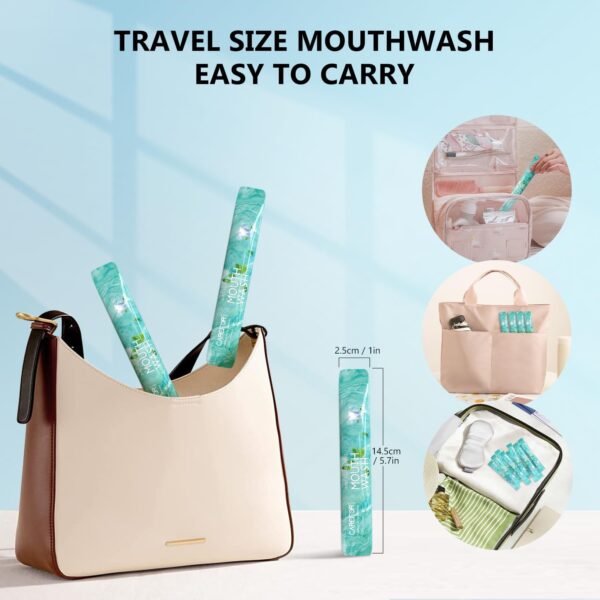 Mouthwash Travel Size Portable Mouthwash Packets to Go, Alcohol & Fluoride Free Fresh Mint Mouthwash Strips for Superior Oral Hygiene,30 Individual Disposable Mouthwash Packs - Image 5