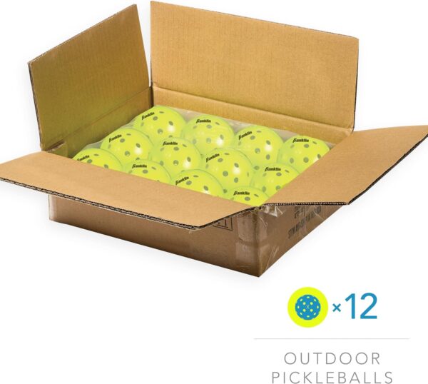 Franklin Sports X-40 Outdoor Pickleballs - Official Ball of USA Pickleball, APP Tour + Pickleball US Open - 3 Packs, 12 Packs, 36 Pickleball Buckets, 50, 100 + 400 Bulk Packs of Regulation Pickleballs - Image 2