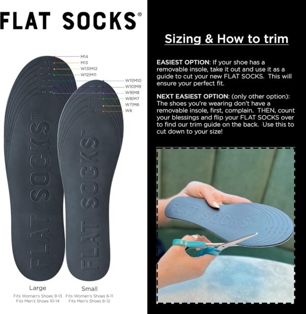 FLAT SOCKS No Show Socks, Sockless Shoe Liner, No Slipping, No Stinking, Washable Barefoot Shoe Insert - Image 5