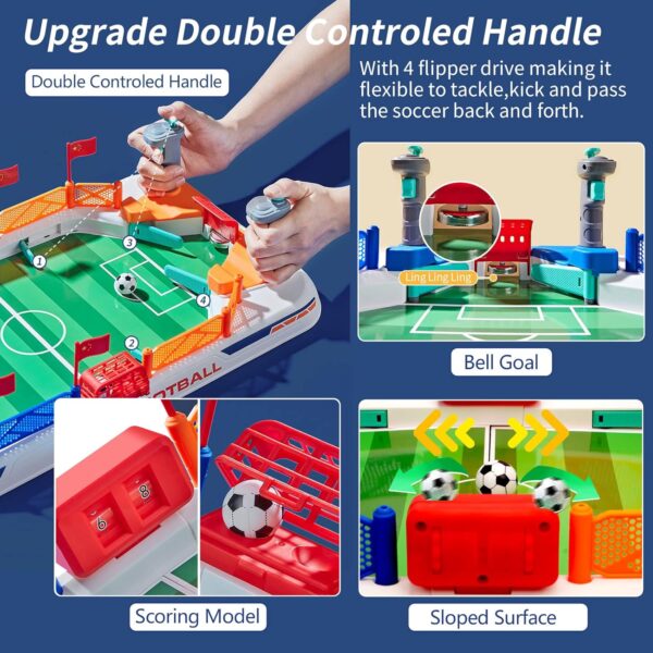 Mini Foosball Games 2022 New Tabletop Football Soccer Pinball for Indoor Game Room, Table Top Foosball Desktop Sport Board Game for Adults Kids Family Game - Image 3