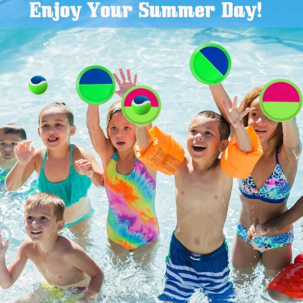 Outside Toys for Kids Ages 4-8 - Toss and Catch Ball Set, Kids Outdoor Games Yard Games for Kids and Adults with 6 Paddles and 3 Balls Toys for 3 4 5 6 7 8 Year Old Boys Girls Birthday - Image 7