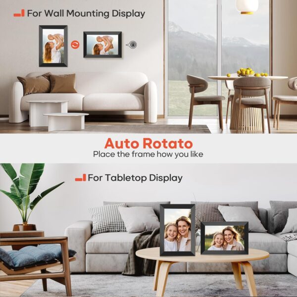 Frameo 10.1 Inch WiFi Digital Picture Frame, 1280x800 HD IPS Touch Screen Photo Frame Electronic, 32GB Memory, Auto-Rotate, Wall Mountable, Share Photos/Videos Instantly via Frameo App from Anywhere - Image 8