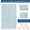 BEDELITE Travel Blanket Airplane Compact with Bag, Portable and Packable 2 in 1 Jacquard Travel Pillow and Blanket Set, Airplane Blanket Travel Essentials with Luggage Sleeve & Backpack Clip, Blue - Image 4