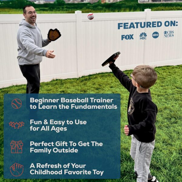 Toss and Catch Ball Game Set - Easy to Use Sticky Balls & Beginner Baseball Training Glove - Premium Toy Paddle Fits All Hand Sizes From Toddlers to Teens & Adults - Fun Gift Idea for Boys and Girls - Image 5