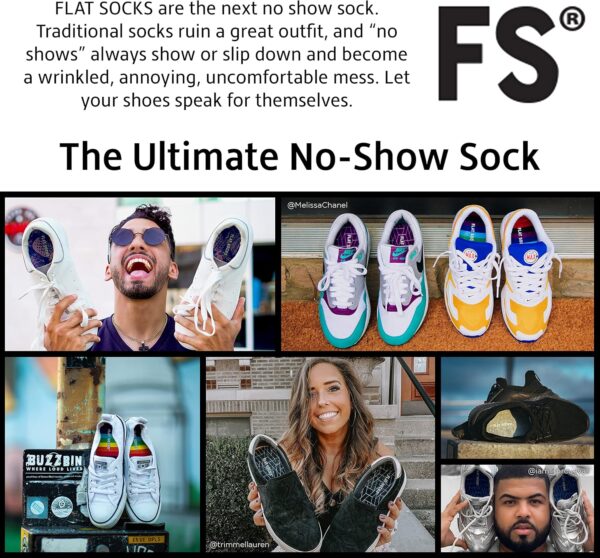 FLAT SOCKS No Show Socks, Sockless Shoe Liner, No Slipping, No Stinking, Washable Barefoot Shoe Insert - Image 6