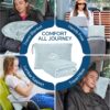 BEDELITE Travel Blanket Airplane Compact with Bag, Portable and Packable 2 in 1 Jacquard Travel Pillow and Blanket Set, Airplane Blanket Travel Essentials with Luggage Sleeve & Backpack Clip, Blue - Image 2